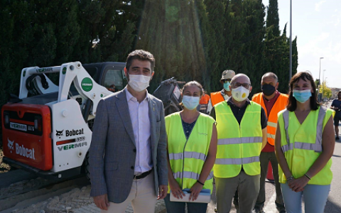 Una imatge del conseller Puigneró visitant les obres. FOTO: CEDIDA.